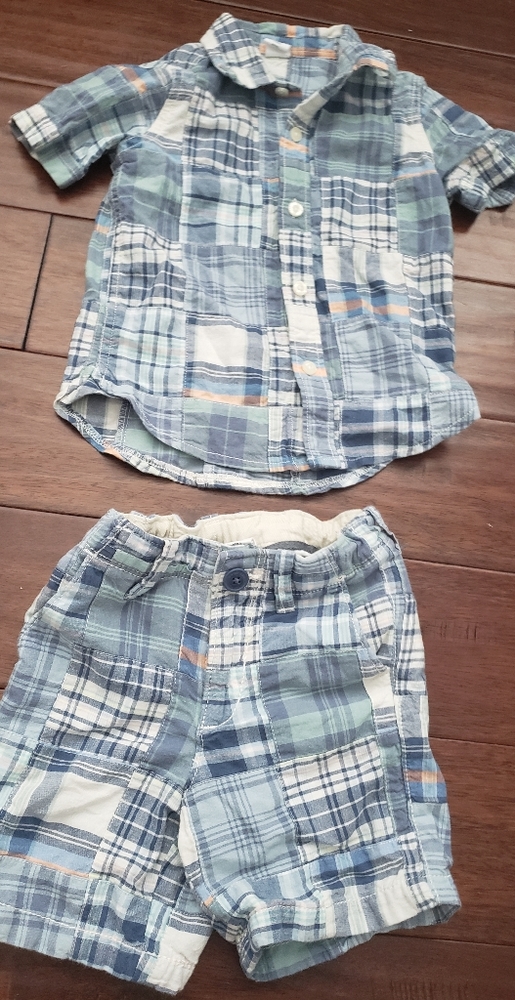 Blue Plaid  Gap Short Sets